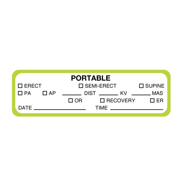 Nevs Portable Exam Labels - Portable 7/8" x 3" Flr Chart w/Black X-2986CF - main